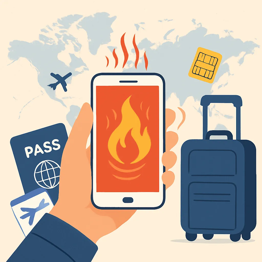 Warum wird im Urlaub das Smartphone heißer als sonst?