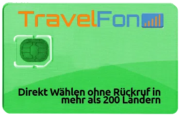 TravelFon Direct Prepaid für Austria (Österreich) inkl. 10 Euro Guthaben